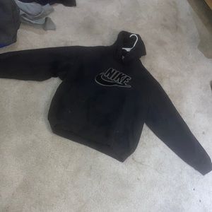 Vintage Nike embroidered logo hoodie black XL